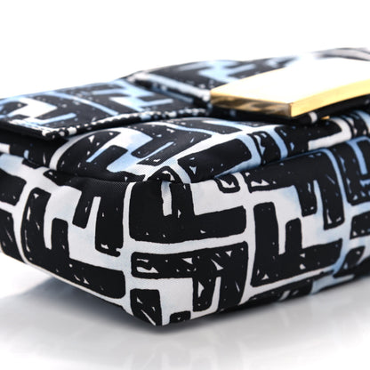 Fendi X JOSHUA VIDES Nylon FF Cloudy Mini Belt Baguette Bag White Celeste Black 11 of 12