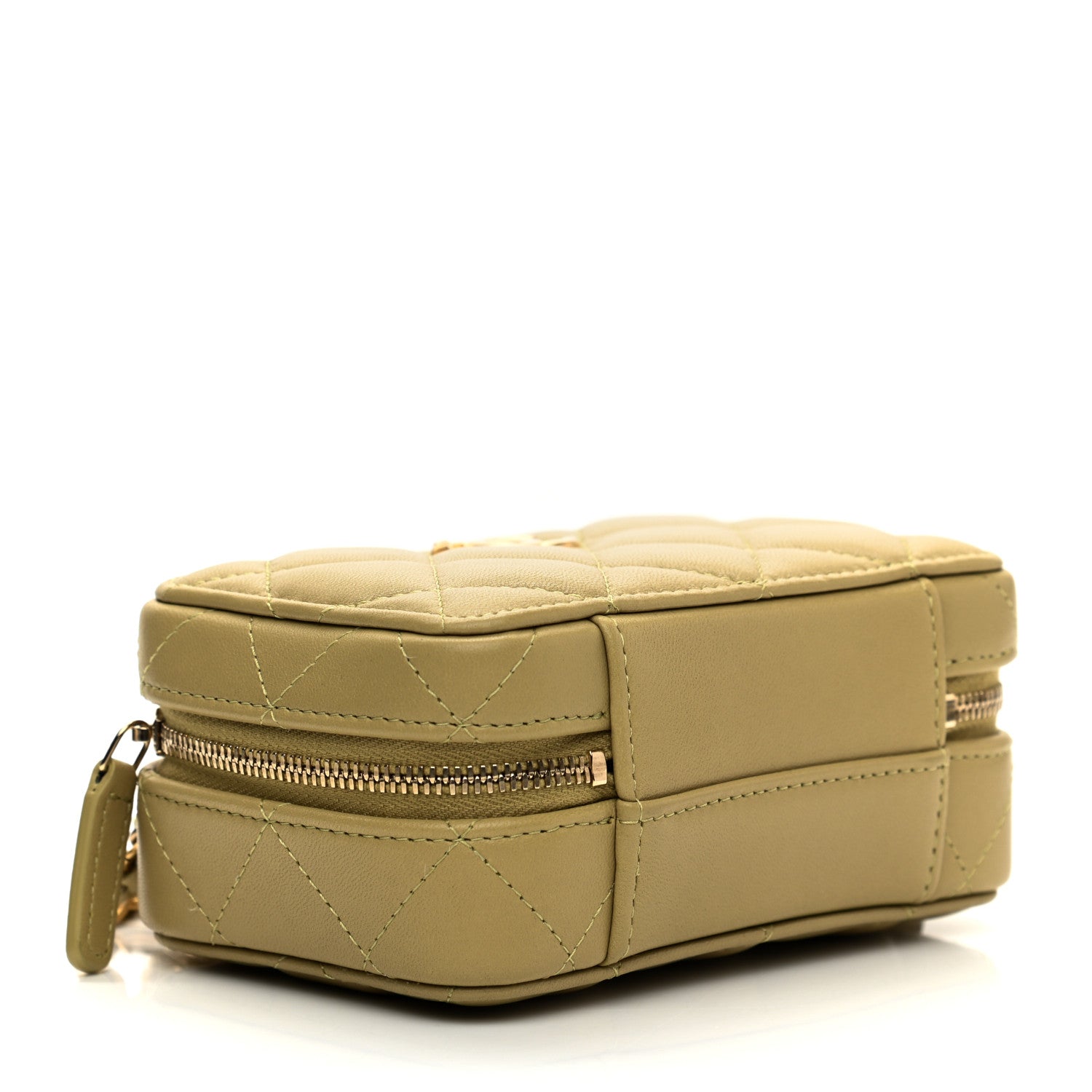 Chanel Lambskin Quilted Chain Top Handle Vanity Case Light Green 4 of 8