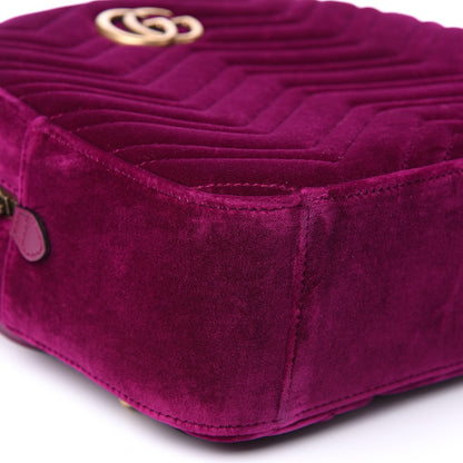Gucci Velvet Matelasse GG Marmont Dome Backpack Fuchsia Violet Cyclamen 7 of 10