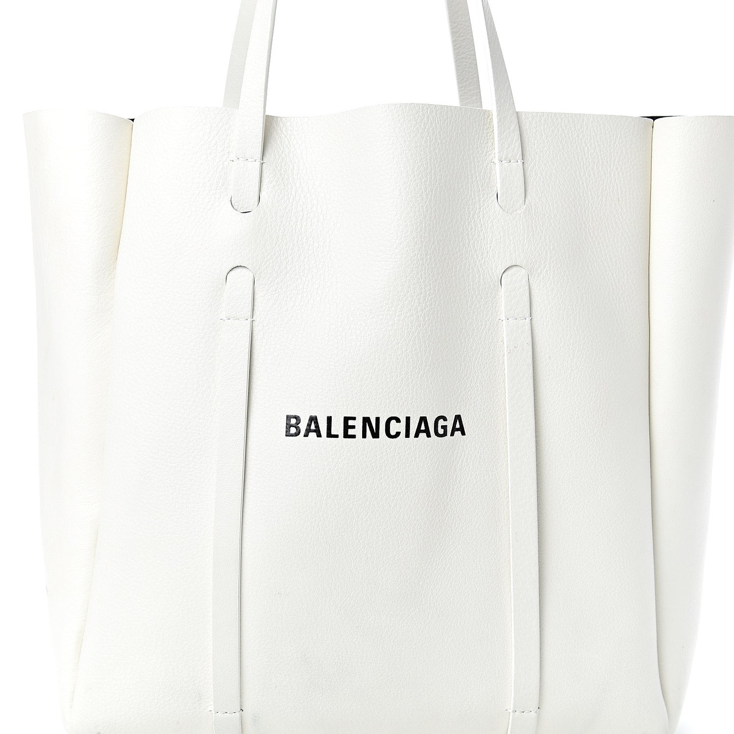 Smooth Calfskin Double Sided Small Everyday Tote Optic White Black