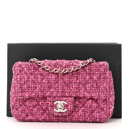 Chanel Metallic Tweed Quilted Mini Rectangular Flap Pink 11 of 11