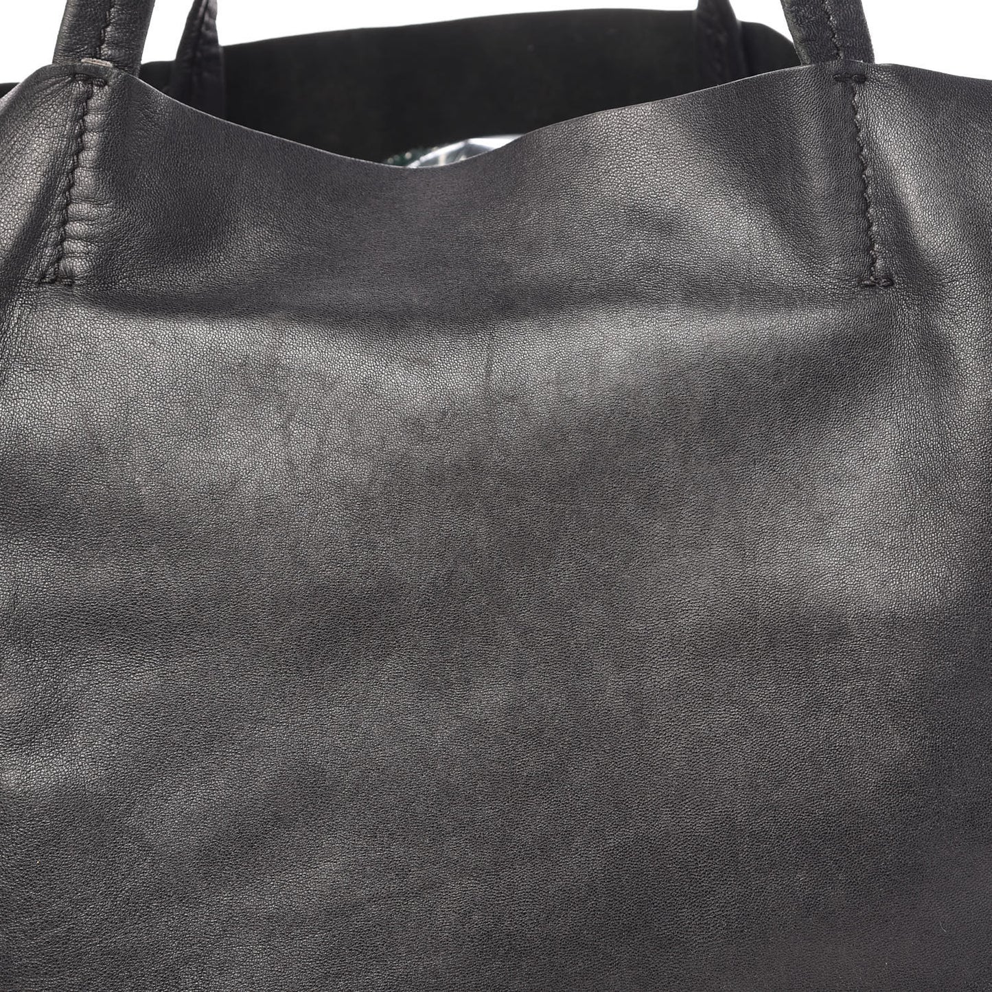 Grained Calfskin Horizontal Cabas Black
