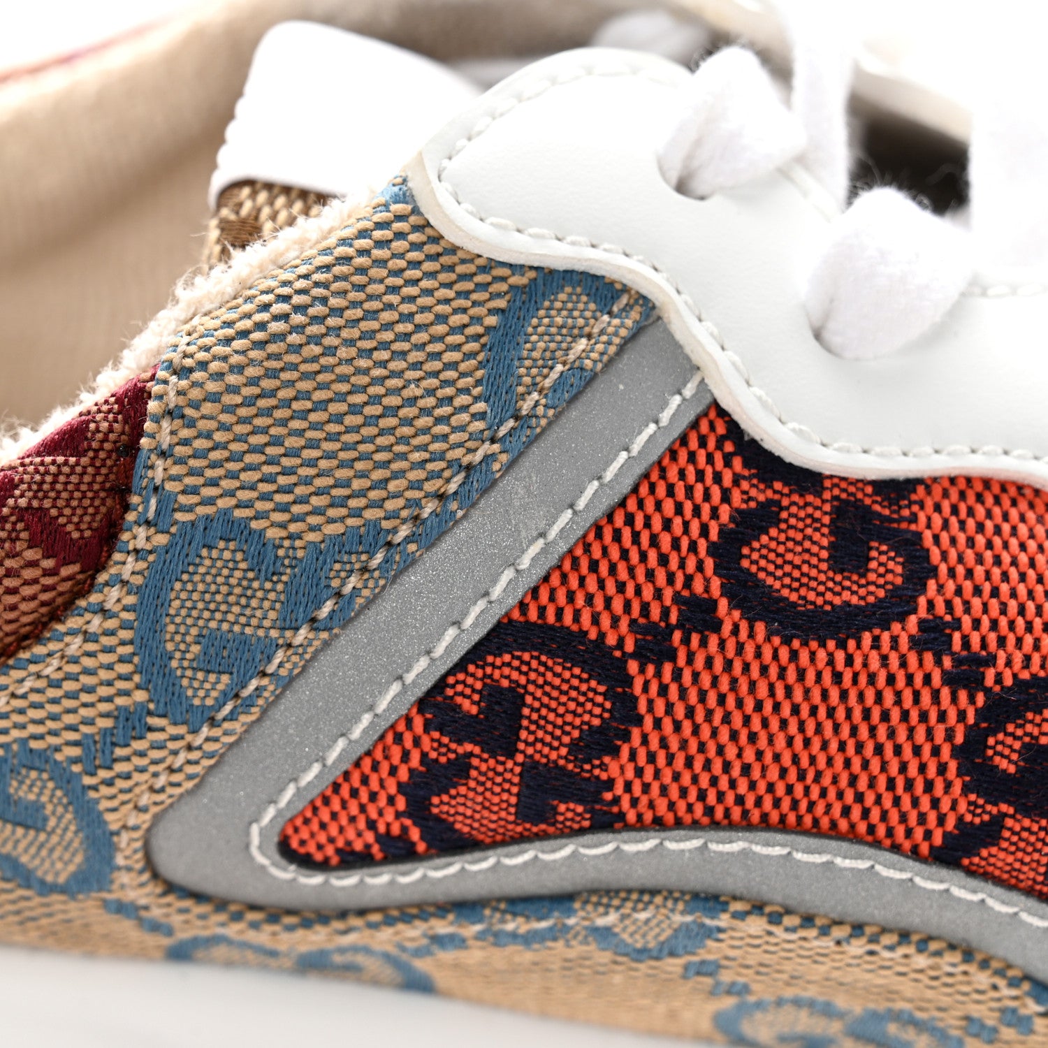 Gucci Monogram Multicolor Demetra Womens Rhyton Sneakers 36.5 Yellow Blue Great White Tabasco 9 of 10