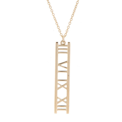 Tiffany 18K Yellow Gold Atlas Bar Pendant Necklace 3 of 5