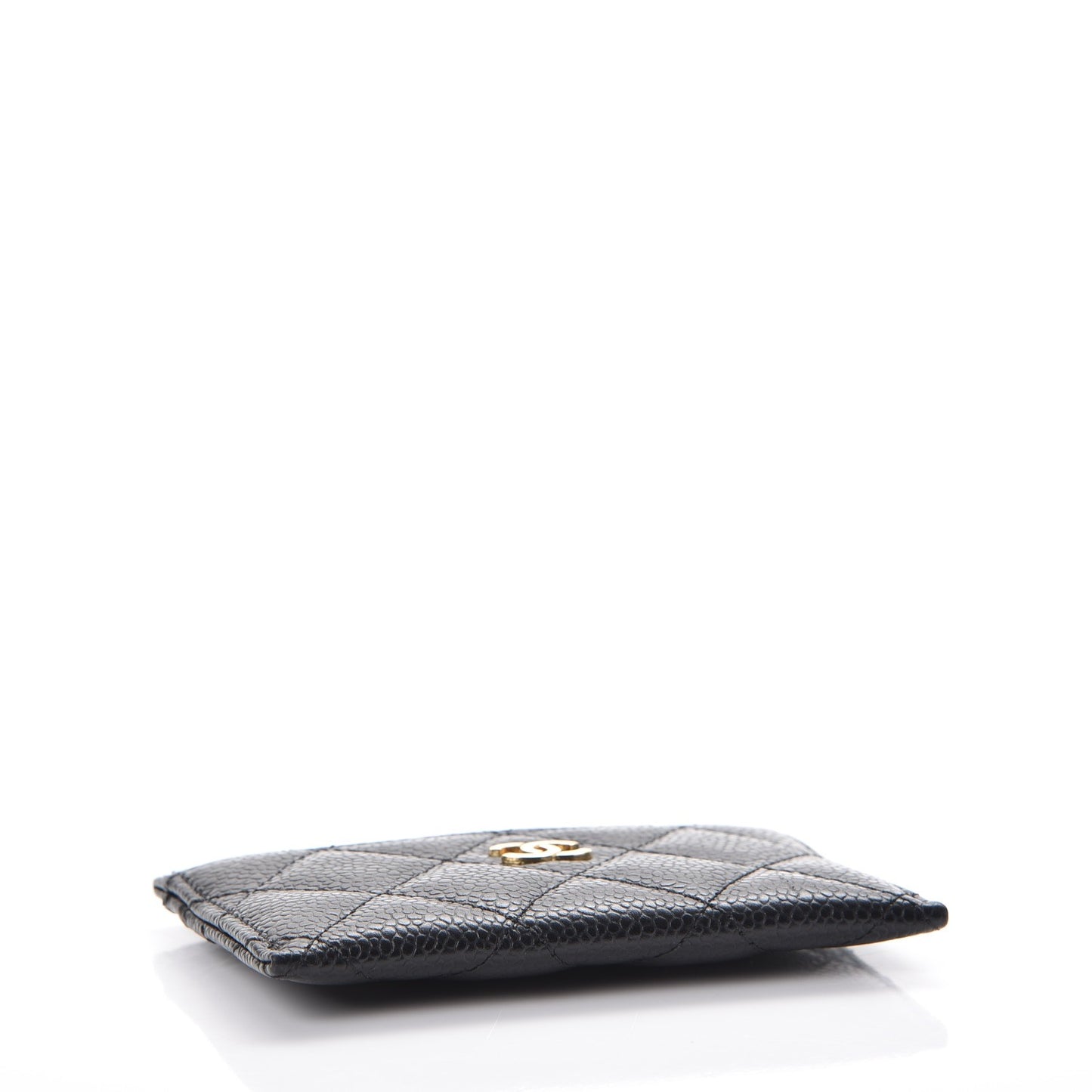 Caviar Quilted Card Holder Black