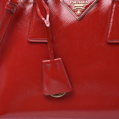 Prada Saffiano Vernice Mini Promenade Tote Rosso 11 of 13
