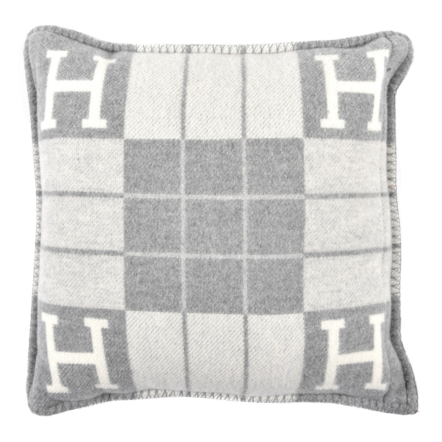 Hermes Wool Cashmere Avalon III Pillow PM Ecru Gris Clair 2 of 3