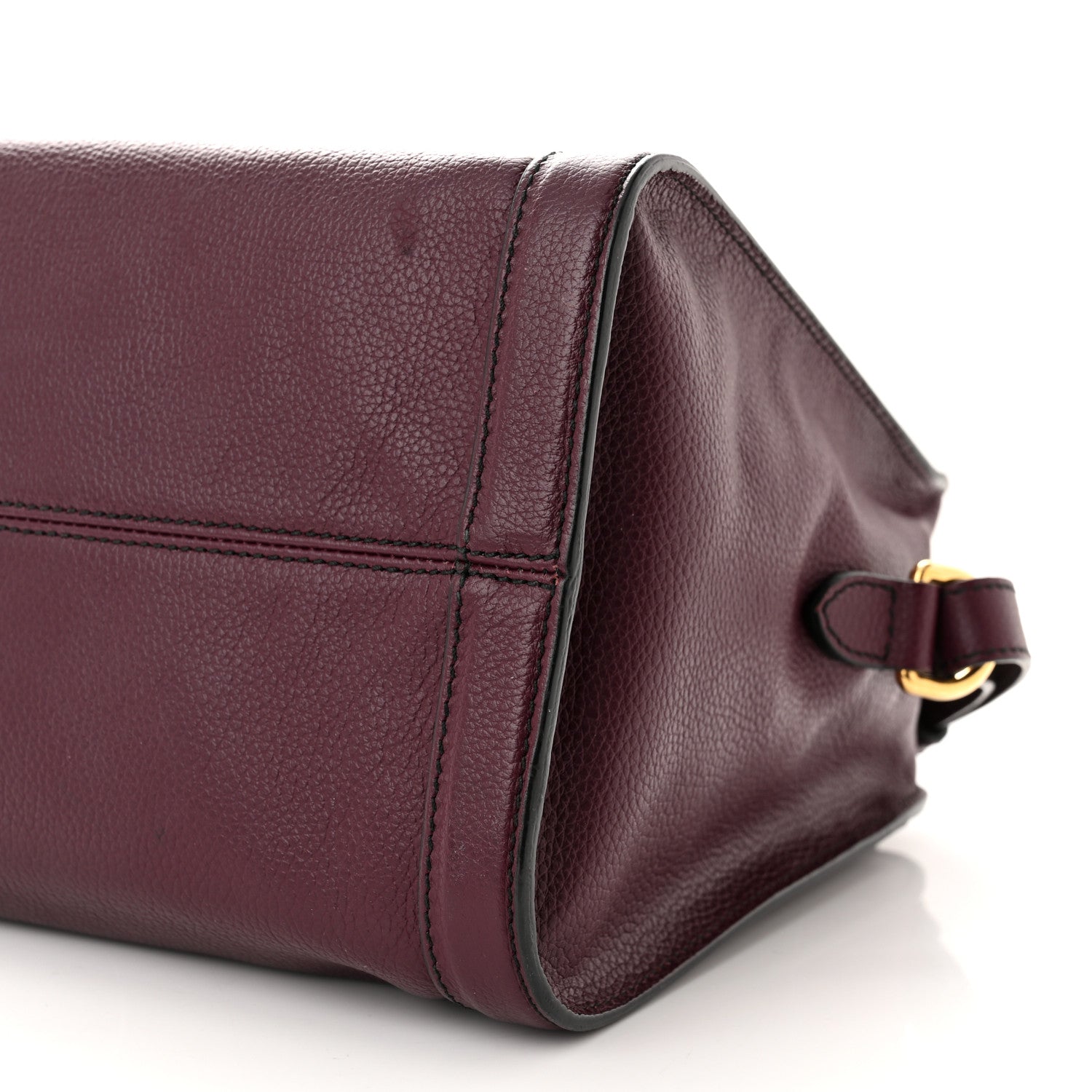 Alexander McQueen Pebbled Calfskin Small Skull Padlock Zip Around Tote Burgundy 10 of 13