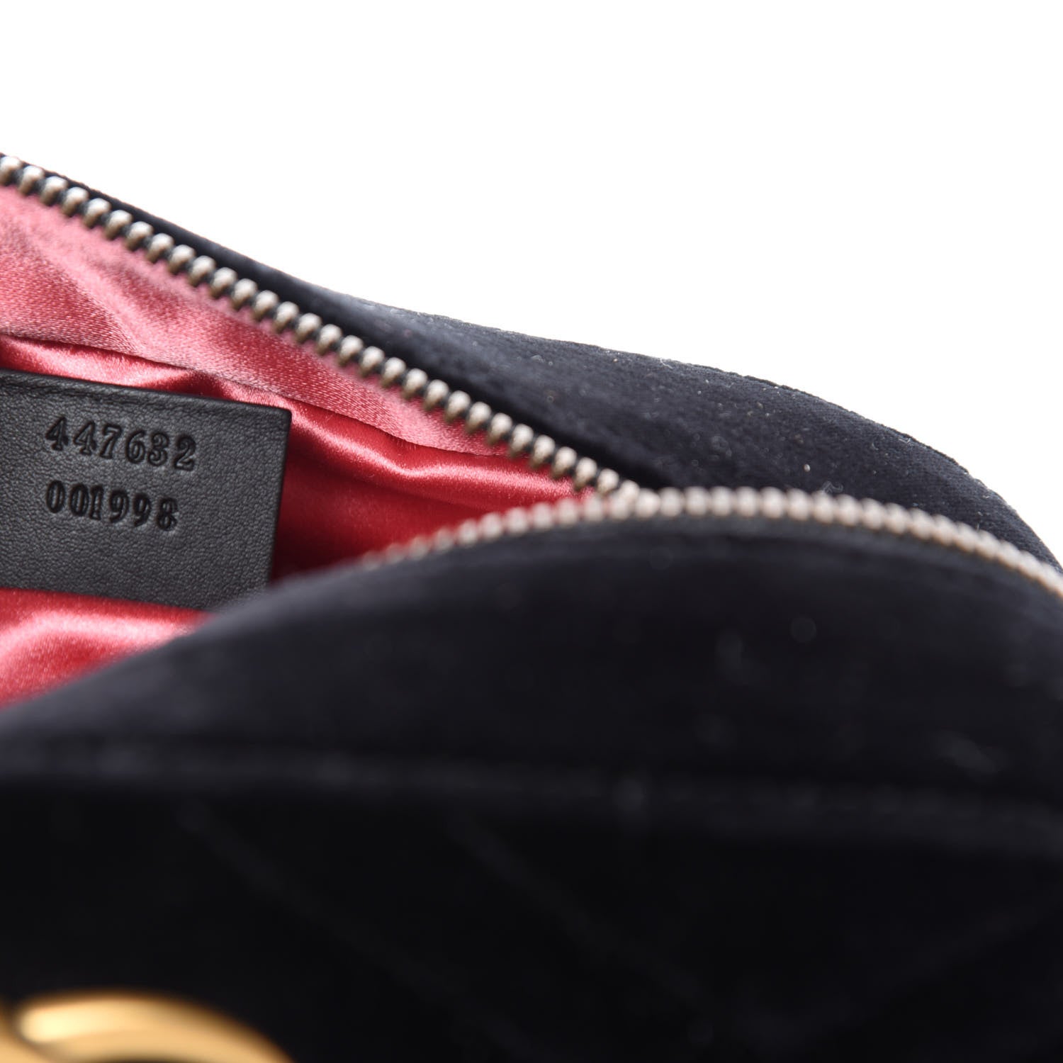 Gucci Velvet Matelasse Small GG Marmont Chain Shoulder Bag Black 9 of 10