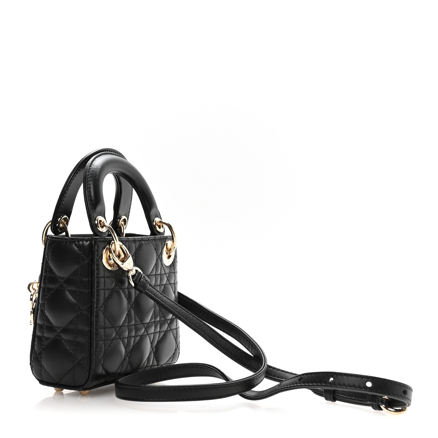 Christian Dior Lambskin Cannage Micro Lady Dior Black 3 of 10