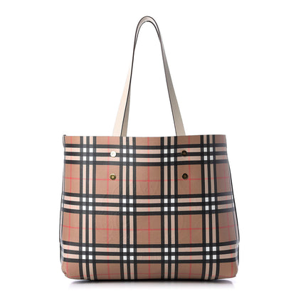 Burberry Calfskin Crest Embossed Small Tote Limestone 3 of 10