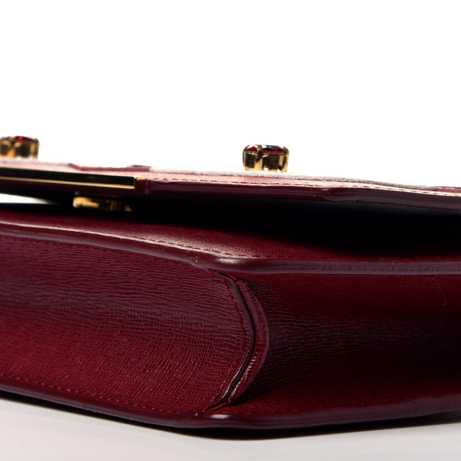 Fendi Vitello Elite Crystal Fendi Loves Monster Eyes Tube Wallet on Chain Rosso Scuro Multicolor 9 of 9