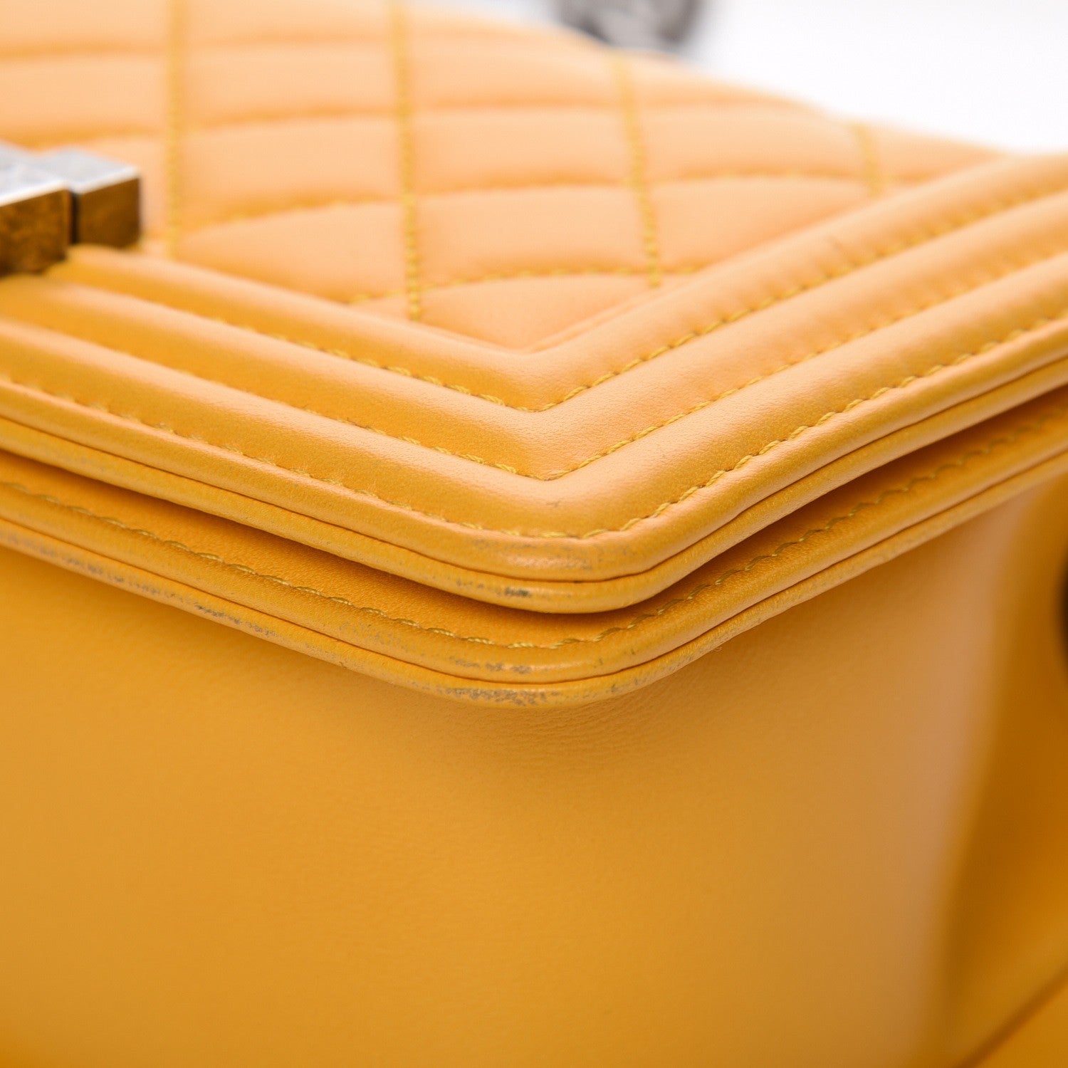 Chanel Lambskin Quilted Small Boy Flap Yellow 9 of 11