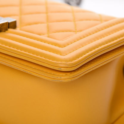 Chanel Lambskin Quilted Small Boy Flap Yellow 9 of 11