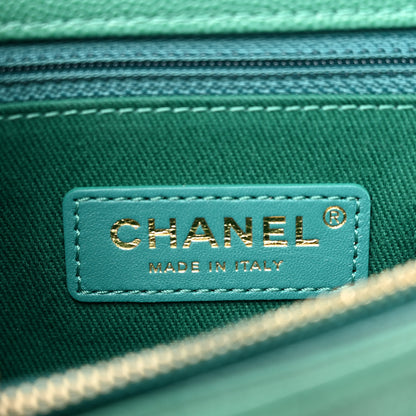 Chanel Caviar Quilted Medium Coco Lizard Embossed Handle Flap Green 6 of 11