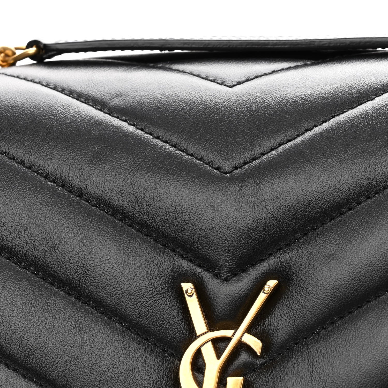 Saint Laurent Calfskin Y Quilted Monogram Medium Loulou Chain Satchel Black 12 of 12