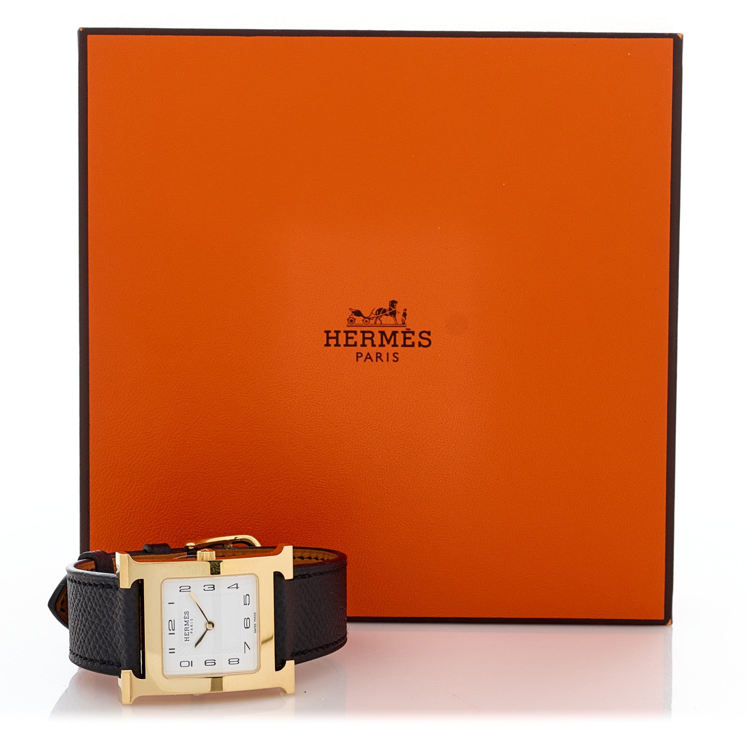 Hermes Stainless Steel Epsom 26mm Heure H Hour Quartz Watch Noir 5 of 5