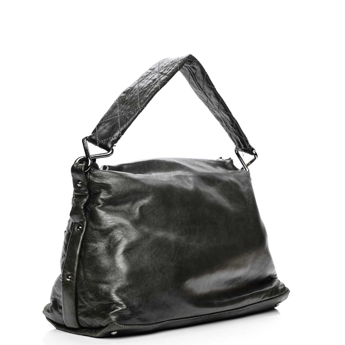 Lambskin Stitched 8 Knots Hobo Dark Grey