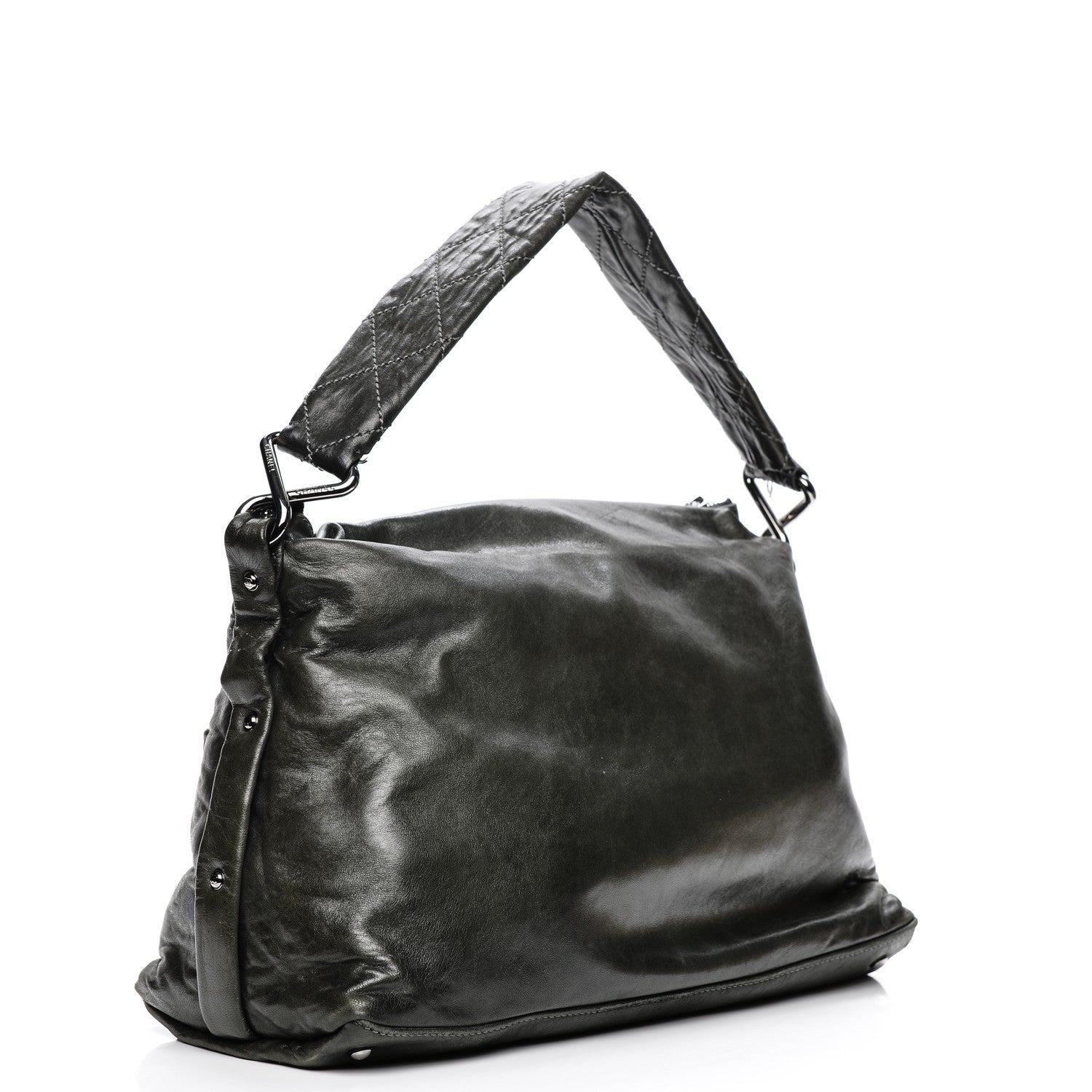 Chanel Lambskin Stitched 8 Knots Hobo Dark Grey 3 of 8