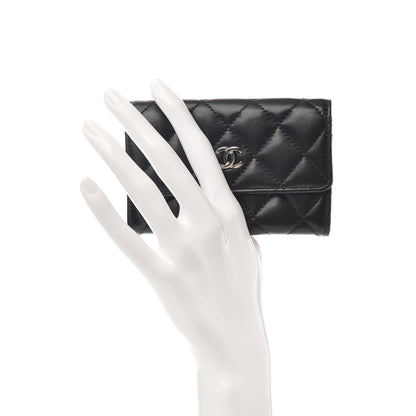 Chanel Lambskin Quilted Flap Card Holder Black 2 of 8