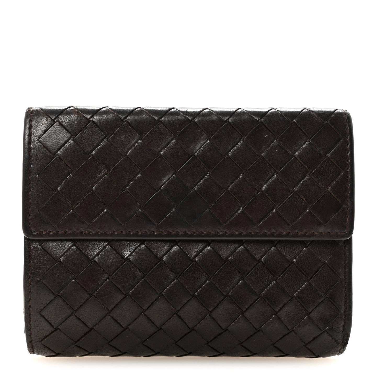 Nappa Intrecciato French Flap Wallet Ebano