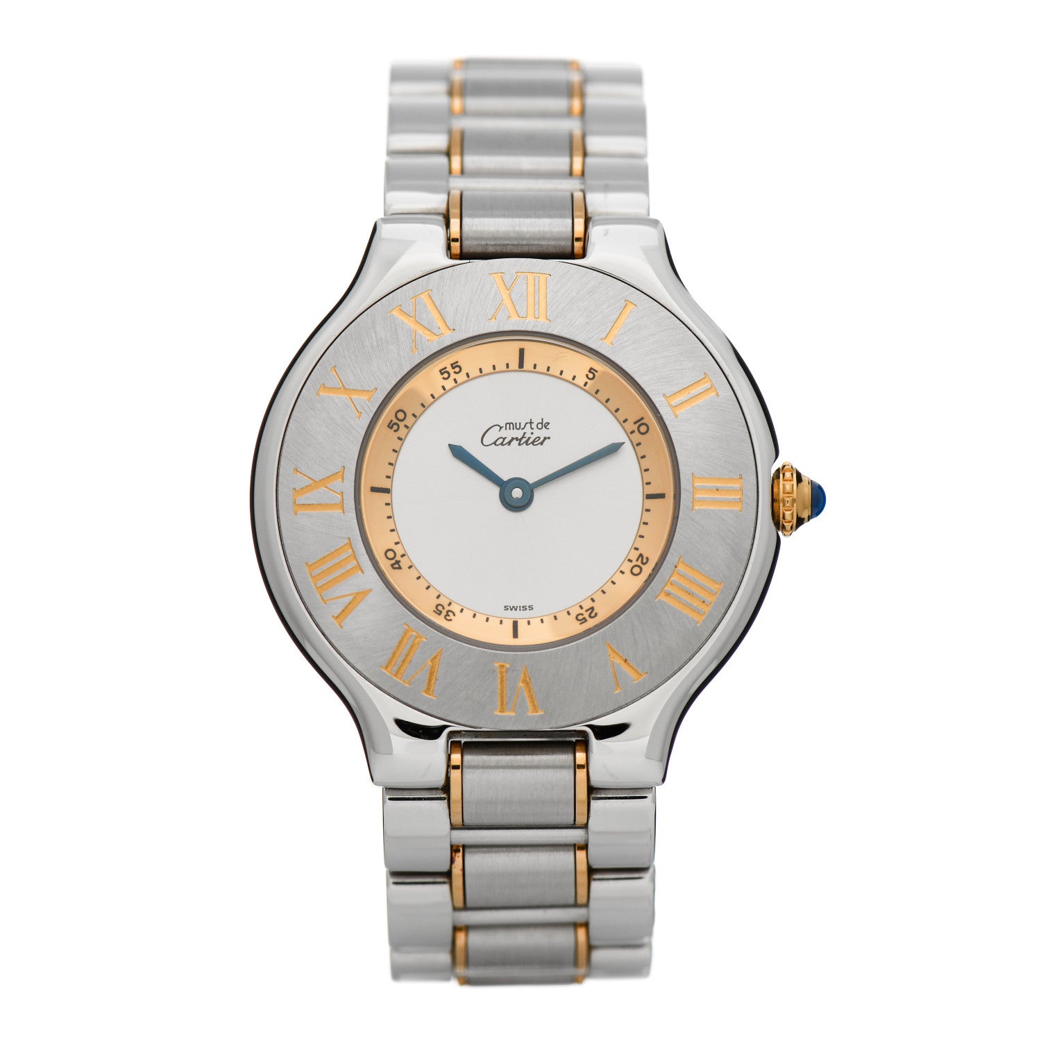 Cartier Stainless Steel 18K Yellow Gold 31mm Must De 21 Quartz Watch 1 of 5