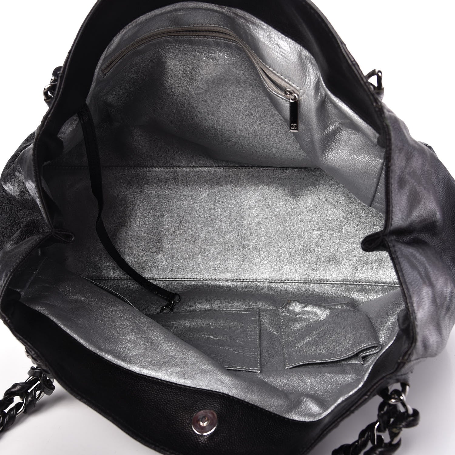 Chanel Glazed Caviar East West Modern Chain Tote Black 5 of 9