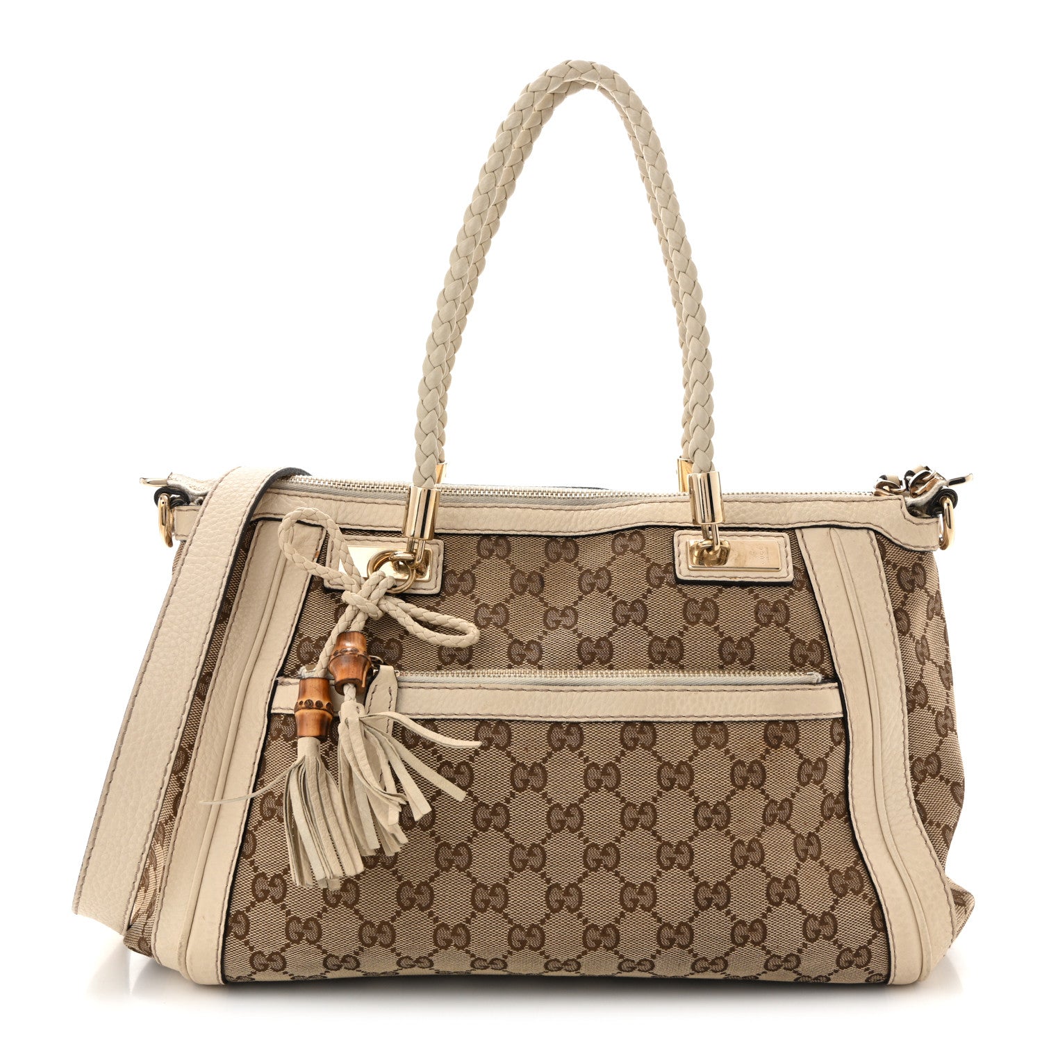 Gucci Monogram GG Canvas Small Bella Top Handle Bag Off White 1 of 10