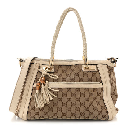 Gucci Monogram GG Canvas Small Bella Top Handle Bag Off White 1 of 10
