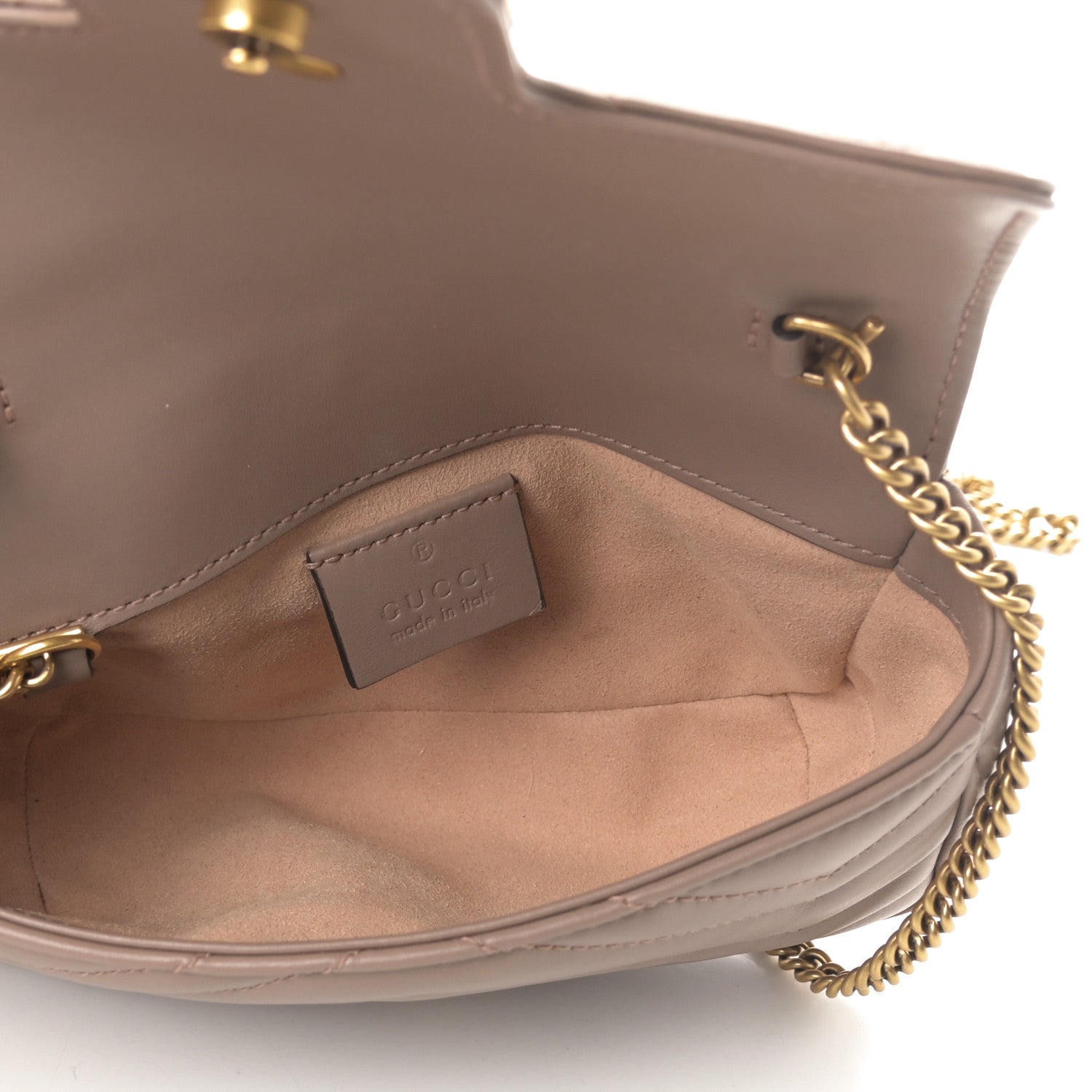 Gucci Calfskin Matelasse Super Mini GG Marmont Shoulder Bag Porcelain Rose 5 of 11