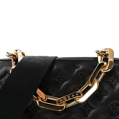 Louis Vuitton Lambskin Embossed Monogram Coussin MM Black 7 of 10