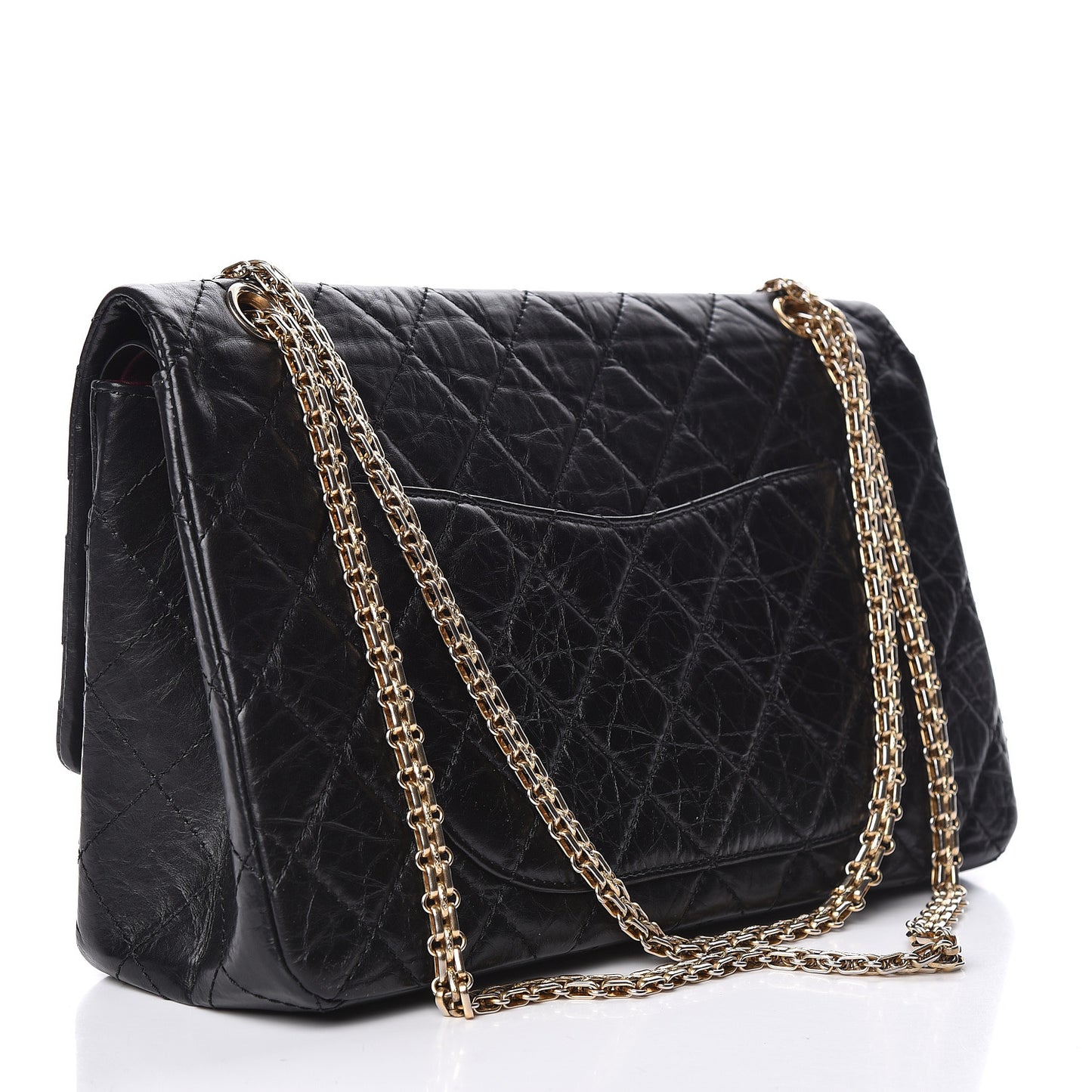 Aged Calfskin Quilted 2.55 Reissue 227 Flap Black