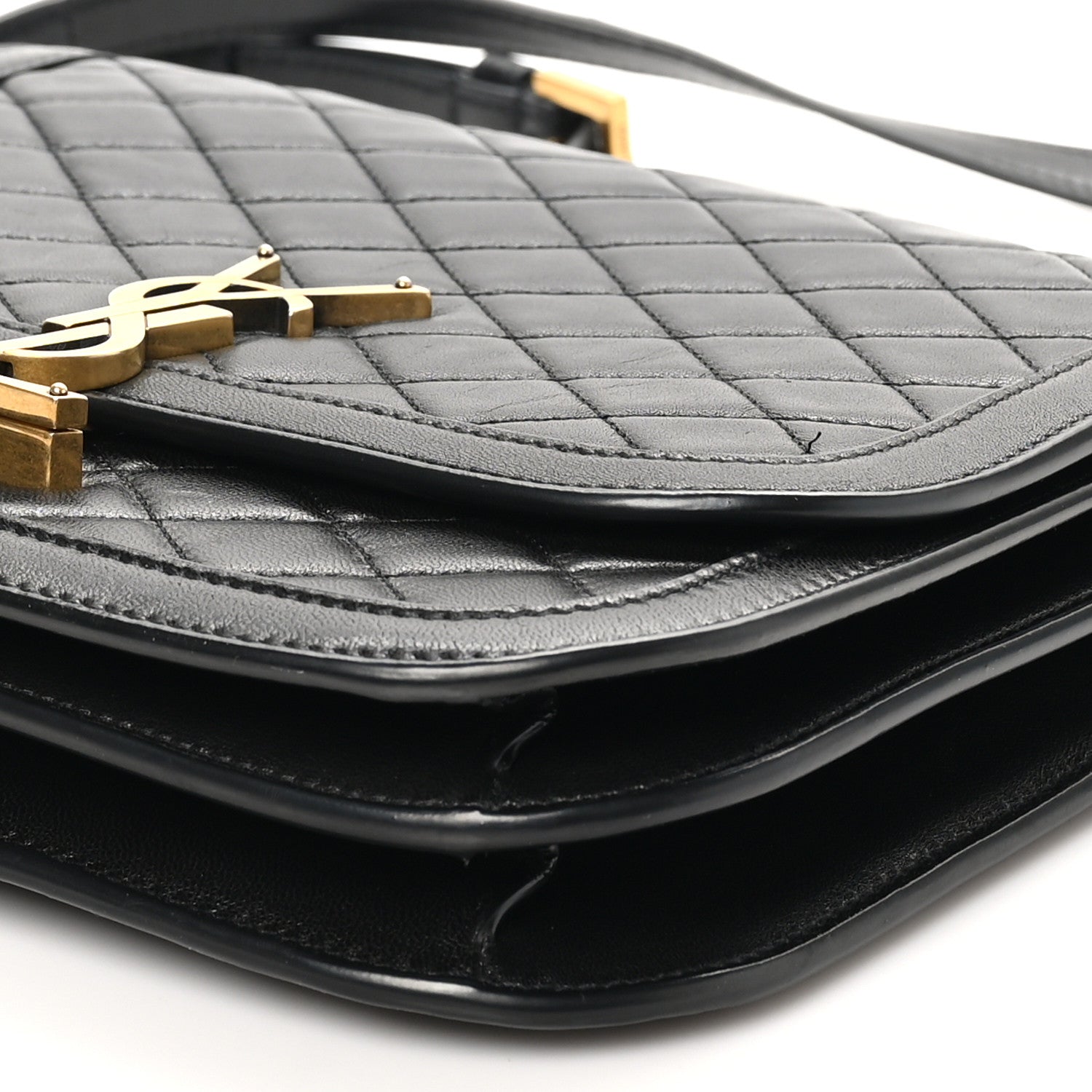 Saint Laurent Lambskin Quilted Monogram Medium Solferino Satchel Black 12 of 12