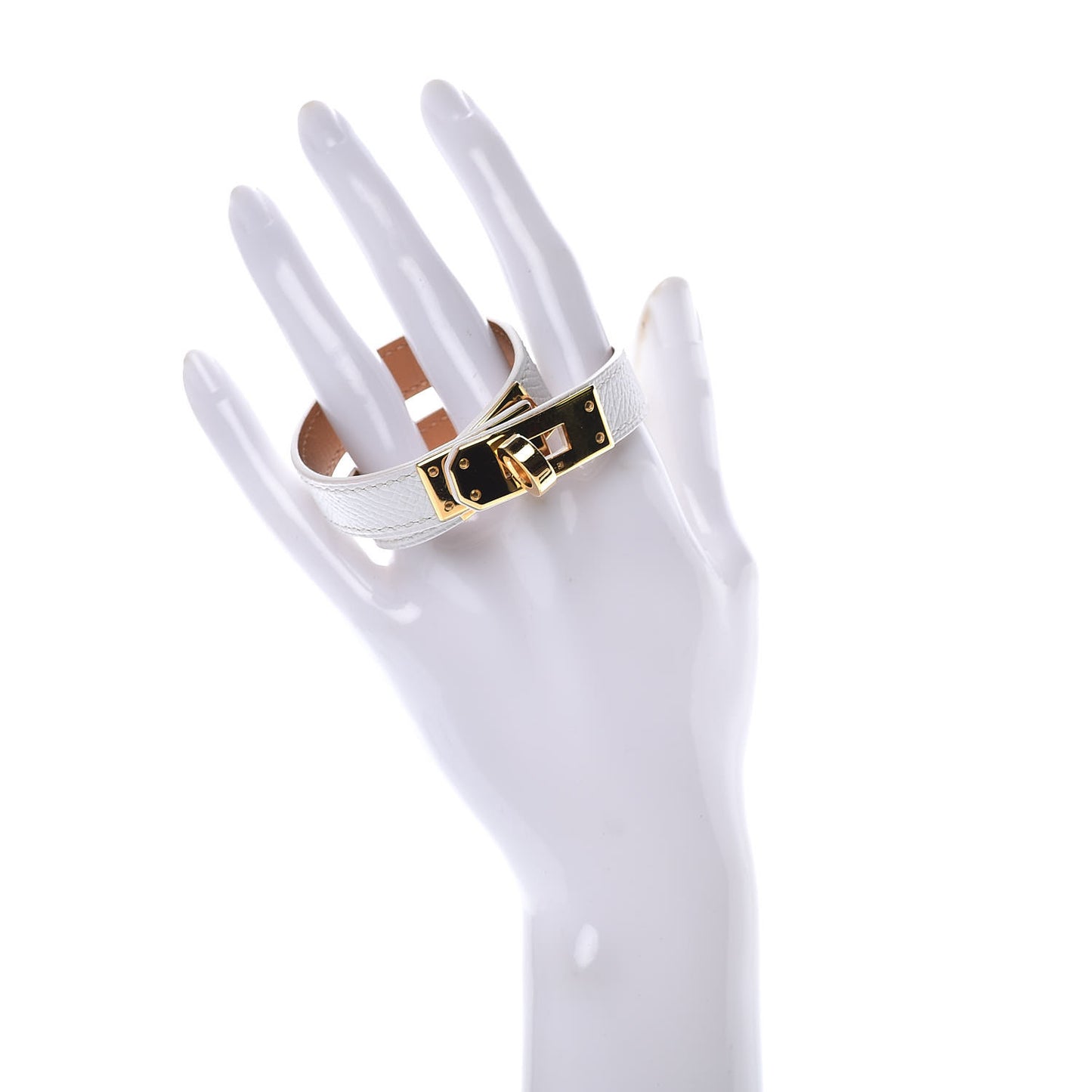 Epsom Kelly Double Tour Bracelet XS White