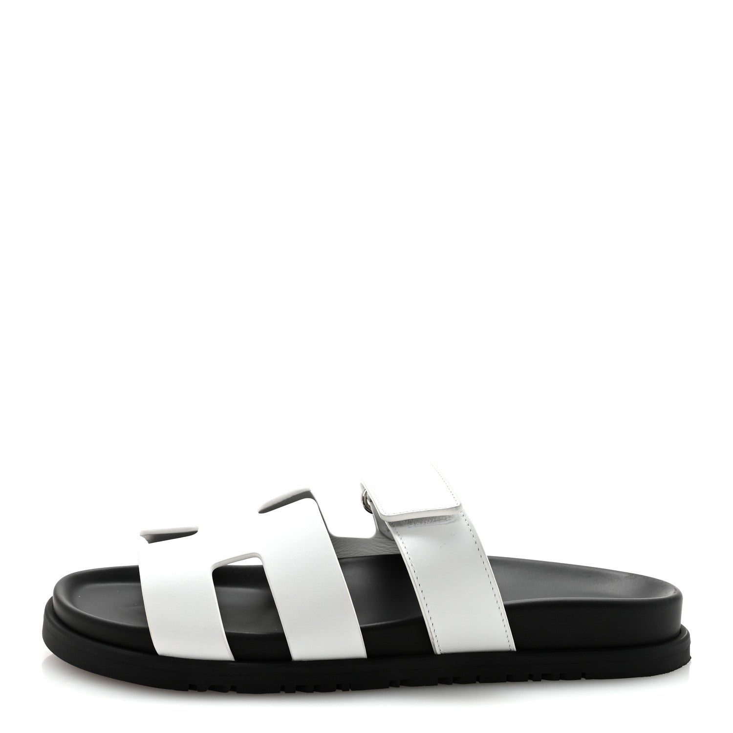 Hermes Calfskin Womens Chypre Sandals 38 White 1 of 10