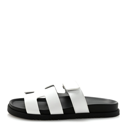 Hermes Calfskin Womens Chypre Sandals 38 White 1 of 10