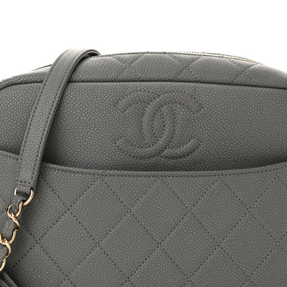 Chanel Iridescent Caviar Flat Quilted Small Coco Tassel Camera Case Grey 8 of 12