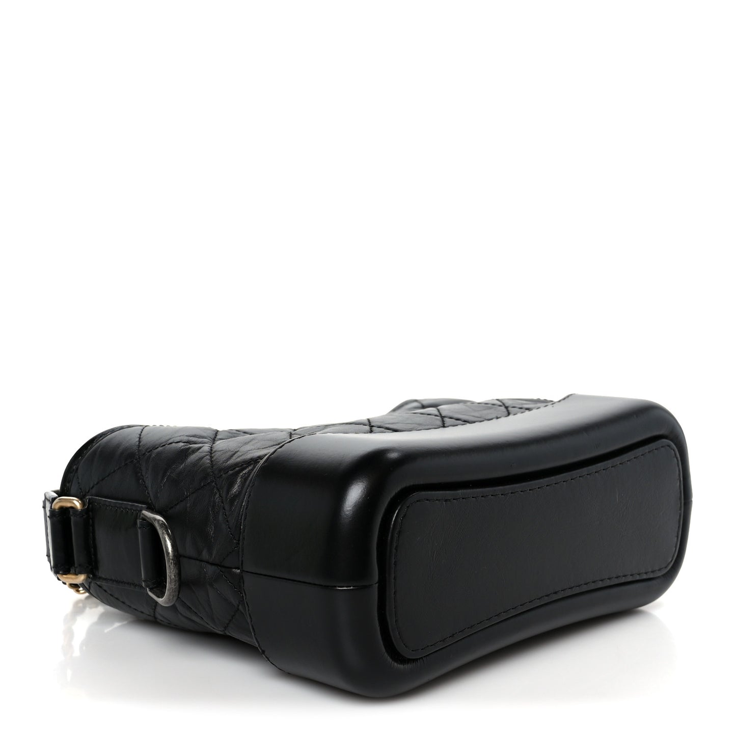 Aged Calfskin Quilted Small Gabrielle Hobo Black