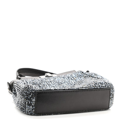 Fendi Laminated Goatskin Beaded Micro Peekaboo Iconic Satchel Canna di Fucile Black 3 of 10