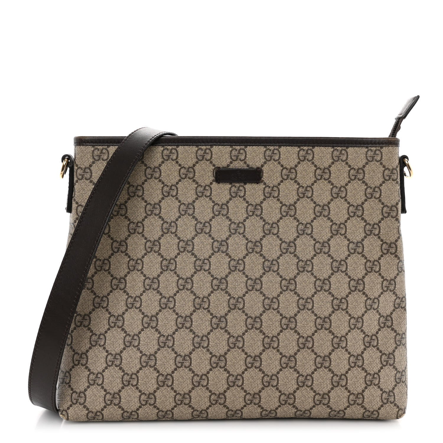Gucci GG Plus Monogram Medium Flat Messenger Bag Dark Brown 1 of 15