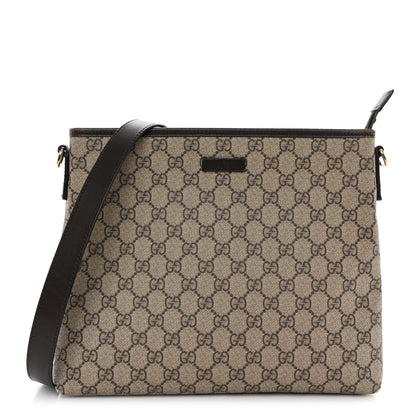 Gucci GG Plus Monogram Medium Flat Messenger Bag Dark Brown 1 of 15