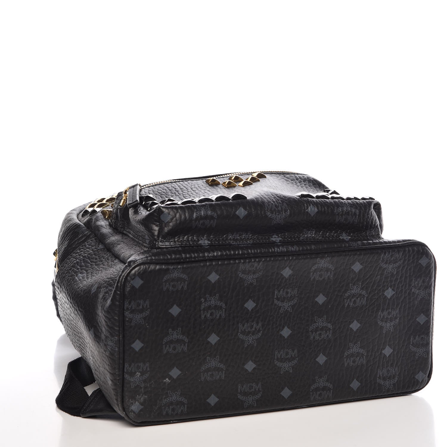 MCM Visetos Studded Medium Stark M Backpack Black 4 of 15
