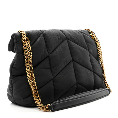 Saint Laurent Nylon Quilted Small Loulou Puffer Monogram Chain Satchel Black 3 of 10