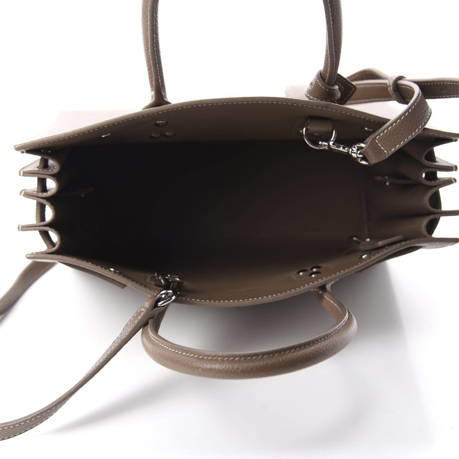 Saint Laurent Grained Calfskin Topstich Baby Sac De Jour Taupe 6 of 10