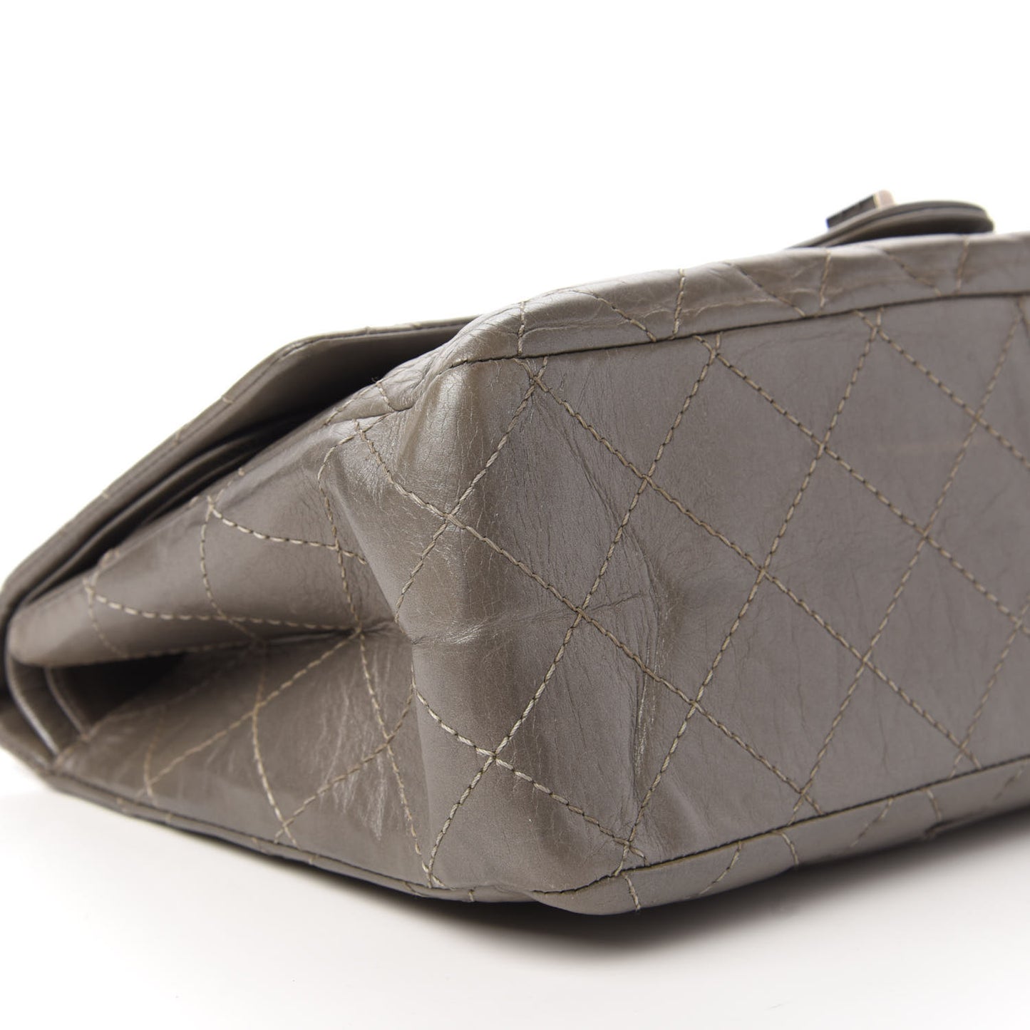 Metallic Aged Calfskin Quilted 2.55 Reissue 227 Flap Grey