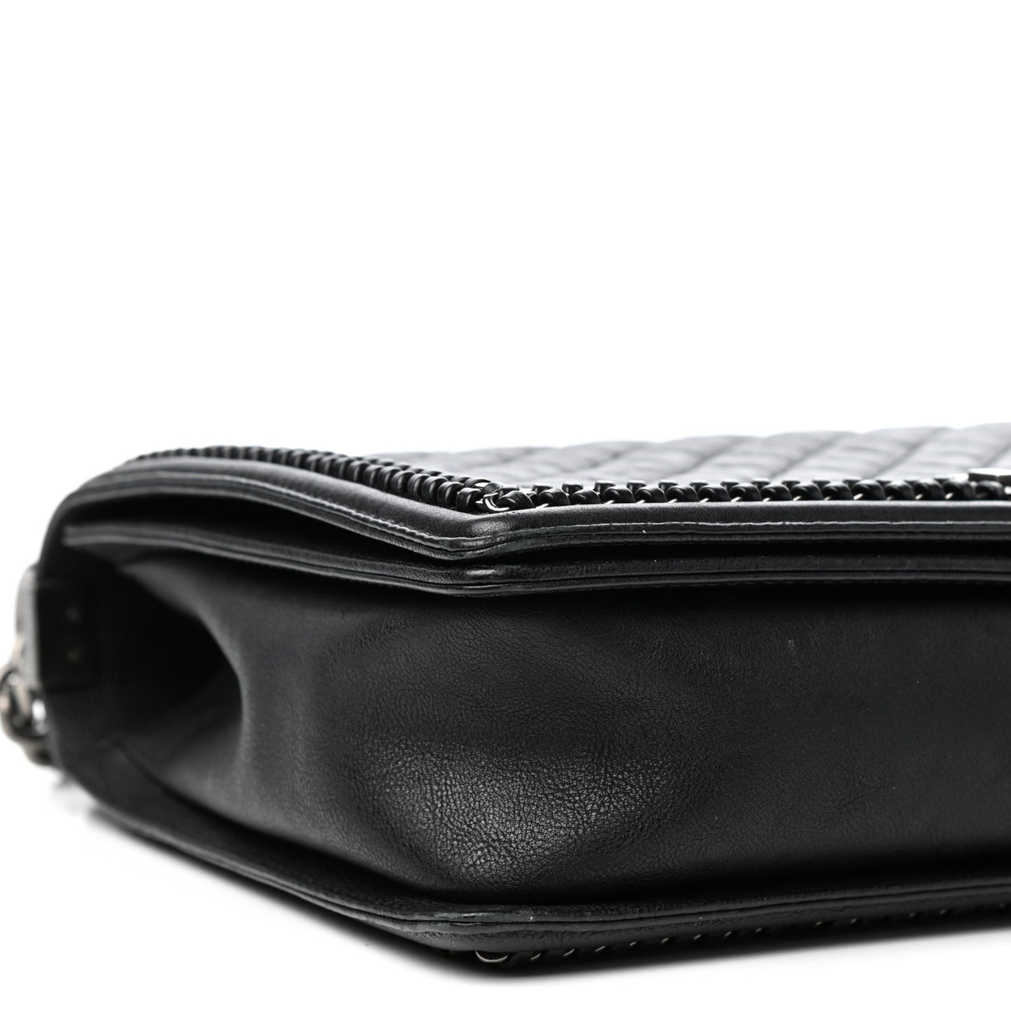 Calfskin Quilted New Medium Boy Top Handle Flap Black