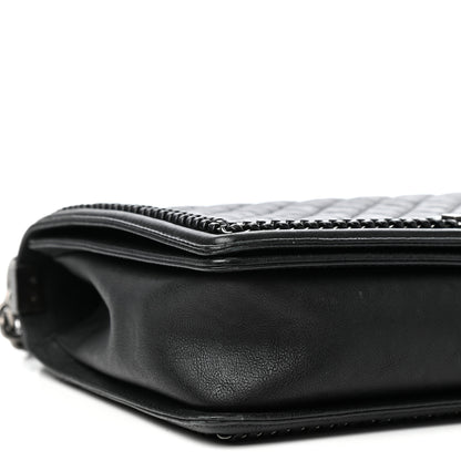 Chanel Calfskin Quilted New Medium Boy Top Handle Flap Black 8 of 10