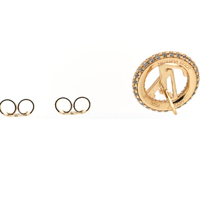 Louis Vuitton Metal Crystal Louise By Night Earrings Gold 5 of 6