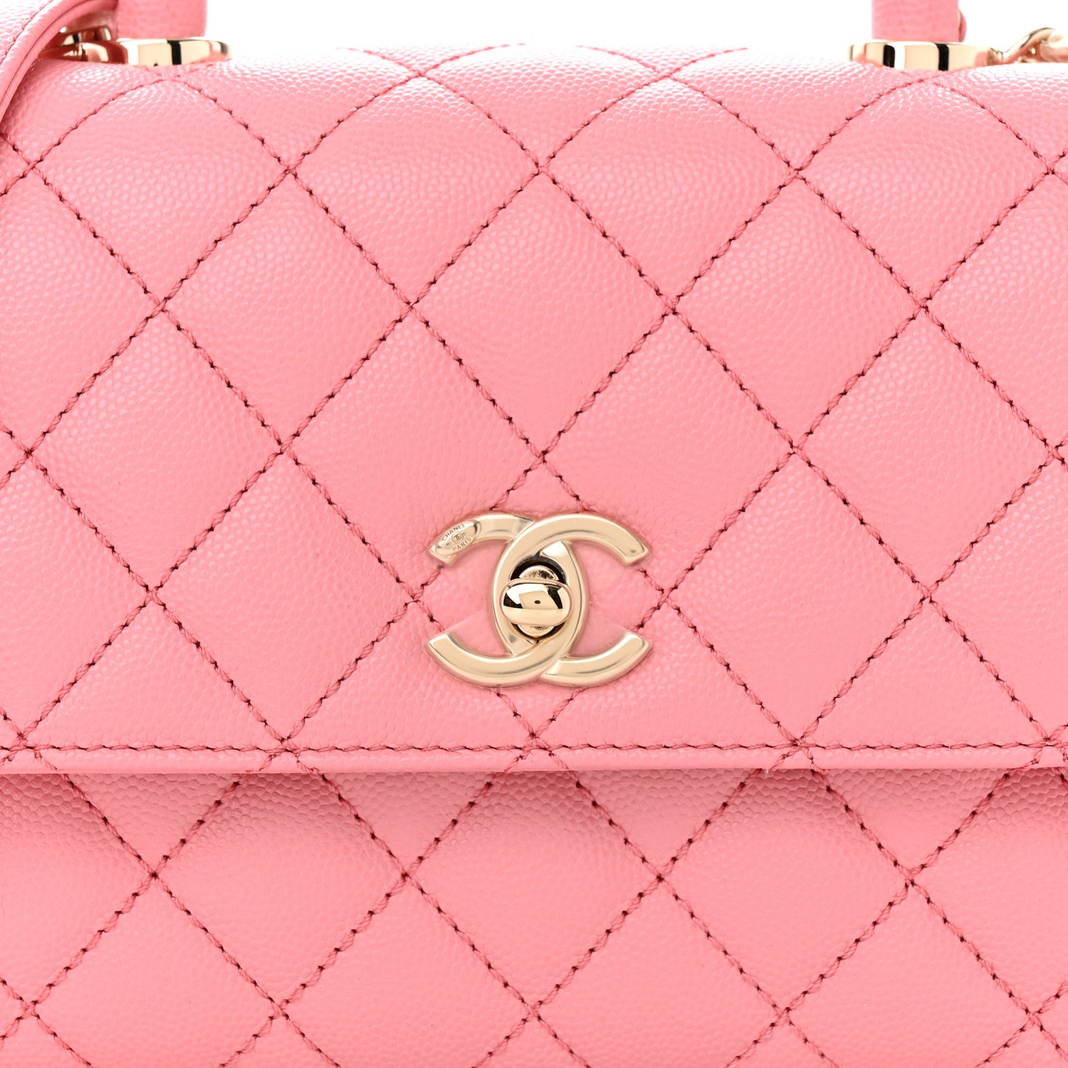 Chanel Caviar Quilted Mini Coco Chain Handle Flap Pink 8 of 11
