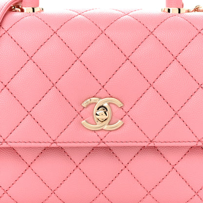 Chanel Caviar Quilted Mini Coco Chain Handle Flap Pink 8 of 11